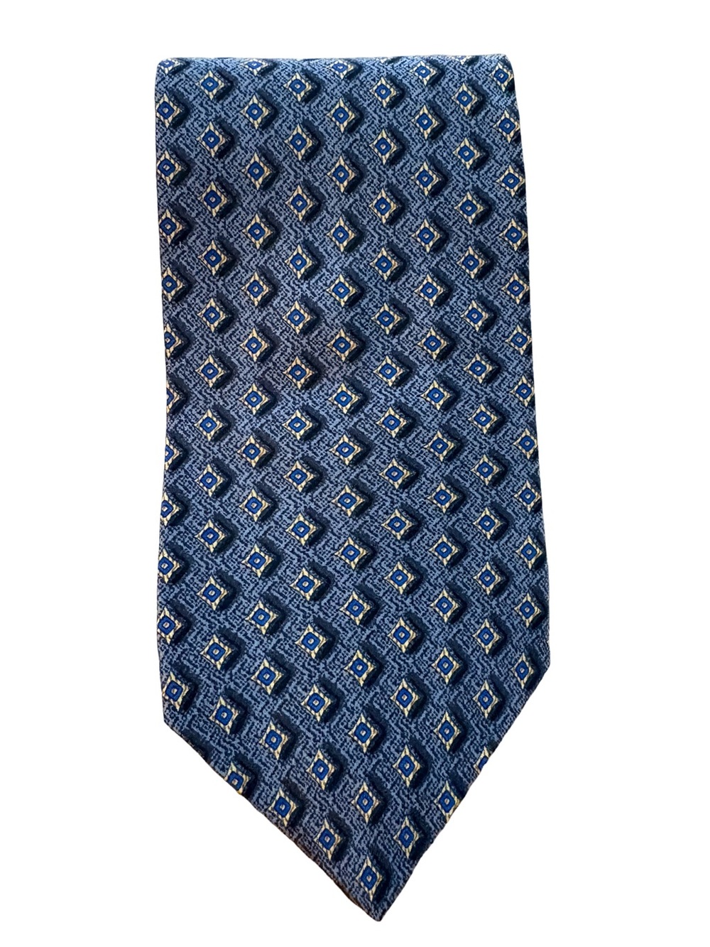 Ferrell Reed Italian Silk Blue Geometric Men's Tie NWT